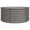 Garden Planter Galvanized Steel 31.5"x31.5"x14.2" Gray