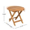 NO INSTALLATION REQUIRED, FOLDABLE AND ADJUSTABLE OUTDOOR ACACIA WOOD SIDE TABLE (TEAK FINISH)
