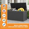 Lockable 100 Gallon Resin Deck Box, Heavy Duty Weather Resistant Outdoor Storage Chest