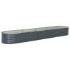 Garden Raised Bed 157.5"x31.5"x17.3" Galvanized Steel Gray