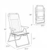 Blue Set of 4 Folding Patio Chairs with Adjustable Sling Back Removable Headrest And Armrest for Garden Backyard Lawn Camping