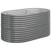 Garden Raised Bed Galvanized Steel 59.8"x31.5"x26.8" Gray