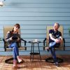 Patio Swivel Chairs Set of 2, High Back Patio Dining Chairs with All-Weather Mesh for Backyard, Lawn, Garden, Brown