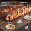 Upgraded Model - 43-inch Teak-colored Iron Plate Fire Pit Table