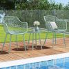 3 Piece Patio Chair Set with PP Seat and Tabletop for Porch