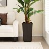 Set of 2 Outdoor Wicker Flower Pot with Drainage Hole for Porch Balcony