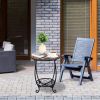 14 Inch Round Mosaic Side Table, Hummingbird Outdoor Patio Table, Decorative Garden Accent Table for Porch, Backyard, Lawn