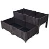 4 Piece Raised Garden Bed with Legs, Self-Watering Planter Box Raised Bed to Grow Flowers, Herbs & Vegetables, Brown