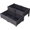 4 Piece Raised Garden Bed with Legs, Self-Watering Planter Box Raised Bed to Grow Flowers, Herbs & Vegetables, Brown