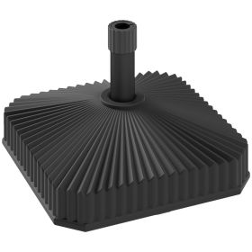 Square Patio Umbrella Base Holder, Heavy Duty Outdoor Umbrella Stand Base, Filled Up to 42lbs with Stand or 33lbs with Water for Garden, Poolside (Option: Black)
