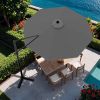 10ft Cantilever Patio Umbrella, Round Large Outdoor Umbrella with 360-Degree Rotation, Hanging Offset Market Sun Umbrella