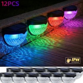 Outdoor Waterproof Solar Wall Light Solar 6LED Semicircle Fence Light for Patio, Stairs,Yard, Garden Pathway, Deck, Fence, Solar Garden Lights (Number of Lights: 12 PACK)