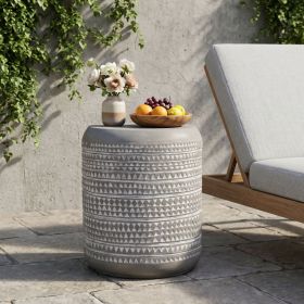 Outdoor LightWeight Concrete Side Table,MGO End Table (Color: as Pic)