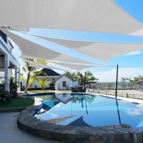 Artpuch Custom Size Light Gray Sun Shade Sail Triangle Canopy 185 GSM Durable Fabric UV Block Awning for Outdoor Patio Garden Backyard (Customize (Color: Light Gray, size: 13X24X24)
