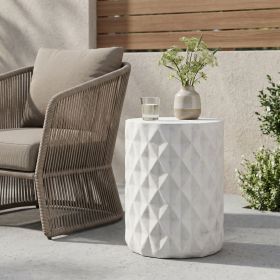 Outdoor LightWeight Concrete Side Table (Color: as Pic)