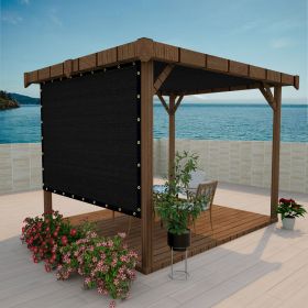 Shade Fabric Black Sun Shade Cloth with Grommets for Pergola Replacement Shade Cover Canopy Cable Zip Ties (Color: black, size: 6ft x22ft)