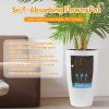 Set of 2 Faux Rattan Tall Planters Outdoor Indoor Large Planters with Water Level Monitor Inner Bucket, Automatic Watering