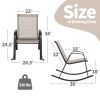 Set of 2 Metal Patio Rocking Chair with Breathable Seat Fabric