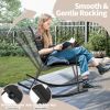 Set of 2 Metal Patio Rocking Chair with Breathable Seat Fabric