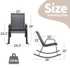 Set of 2 Metal Patio Rocking Chair with Breathable Seat Fabric